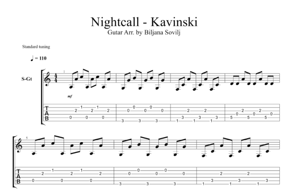 Nightcall - Kavinski- Guitar Tab