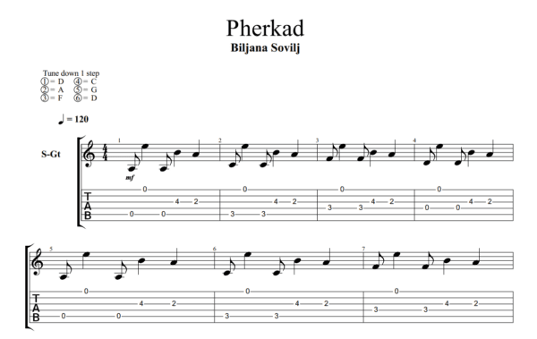 Biljana Sovilj - Pherkad - Guitar Tab